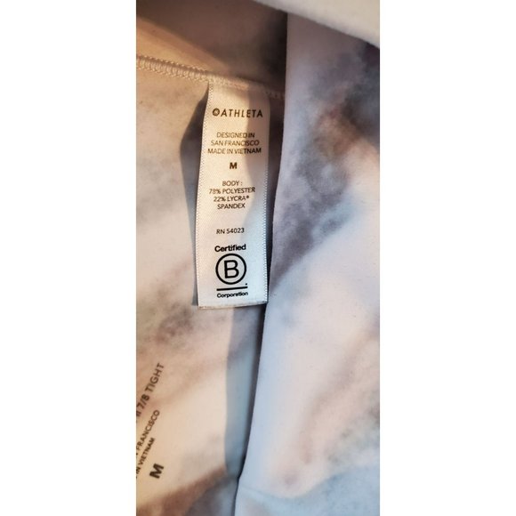 Athleta Women's Marble Pattern Salutation Stash Pocket 7/8 Tight Leggings Size M - Picture 4 of 7